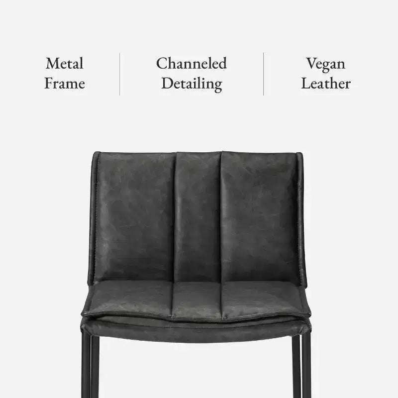 Tabouret de bar en métal avec assise en simili cuir 29 po