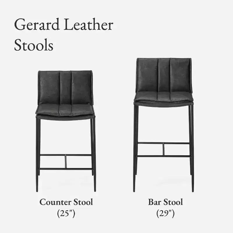 Tabouret de bar en métal avec assise en simili cuir 29 po