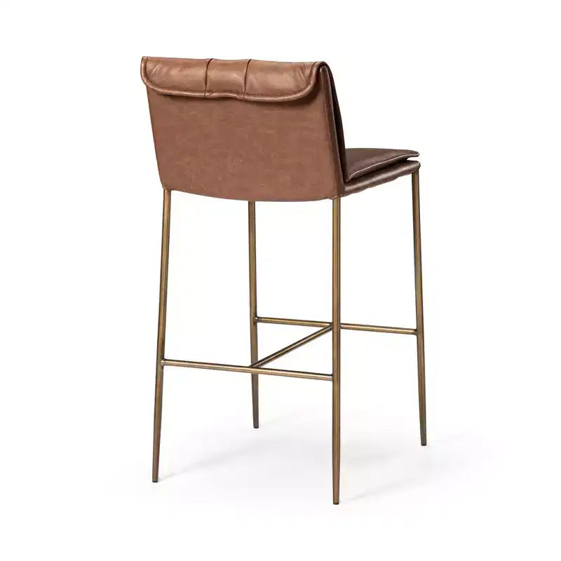 Tabouret de bar en métal avec assise en simili cuir 29 po