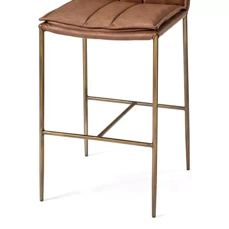 Tabouret de bar en métal avec assise en simili cuir 29 po