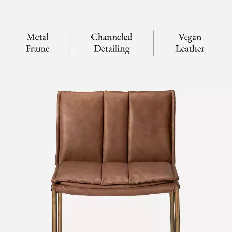 Tabouret de bar en métal avec assise en simili cuir 29 po