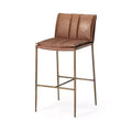 Maven Lane Gerard Metal Bar Stool with Faux Leather 29 Seat