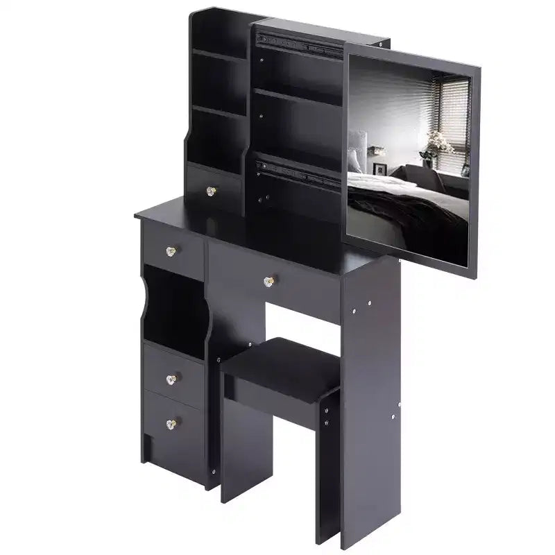 Tables de toilette et tabouret avec petit tiroir gauche de 29,2, coiffeuse avec surdimensionné