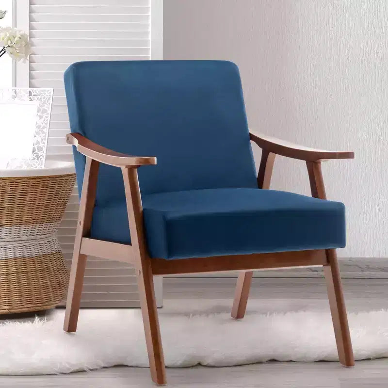 Okak Accent Chairs for Bedroom, Mid-Century Modern Chair, Solid Wood Frame, Accent Chair Extra-Thick Backrest, Wingback Chair, Reading Room