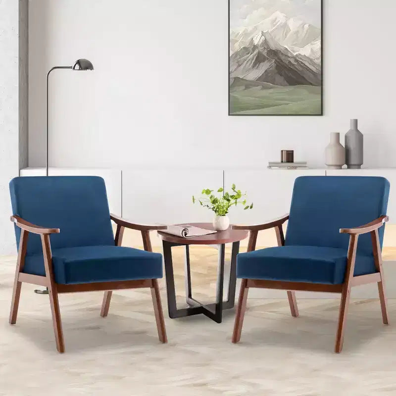 Fauteuils d'appoint pour chambre, Chaise de style moderne du milieu du siècle, Structure en bois massif