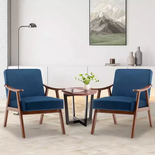 Fauteuils d'appoint pour chambre, Chaise de style moderne du milieu du siècle, Structure en bois massif