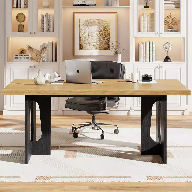 Table de salle à manger, bureau d'ordinateur, bureau moderne, poste de travail en bois