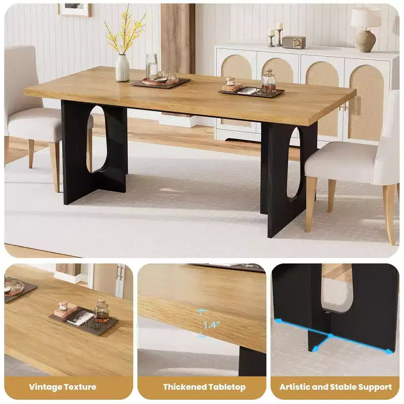 Table de salle à manger, bureau d'ordinateur, bureau moderne, poste de travail en bois
