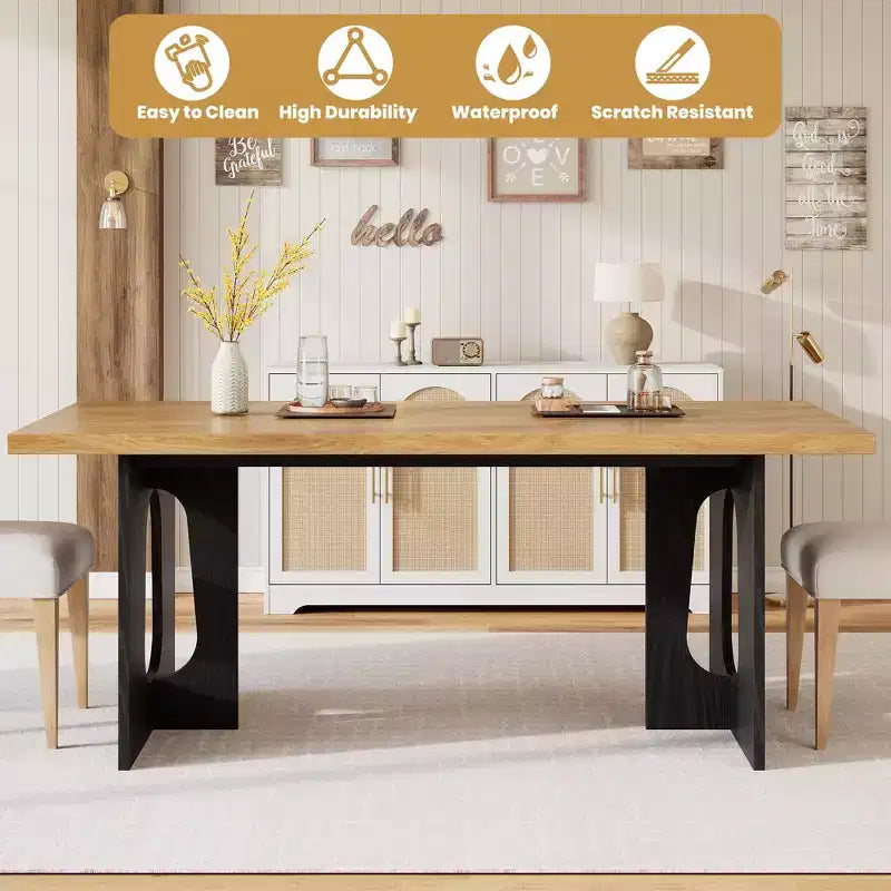 Table de salle à manger, bureau d'ordinateur, bureau moderne, poste de travail en bois