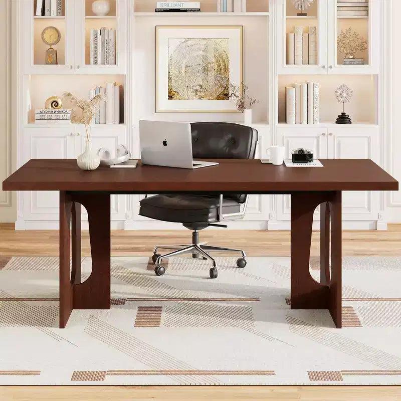 Table de salle à manger, bureau d'ordinateur, bureau moderne, poste de travail en bois
