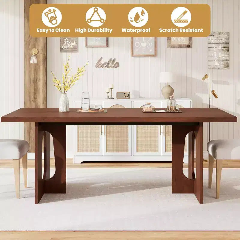 Table de salle à manger, bureau d'ordinateur, bureau moderne, poste de travail en bois