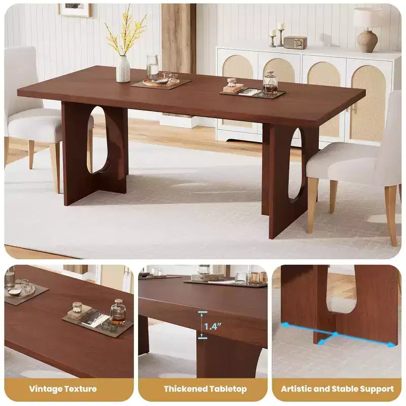 Table de salle à manger, bureau d'ordinateur, bureau moderne, poste de travail en bois