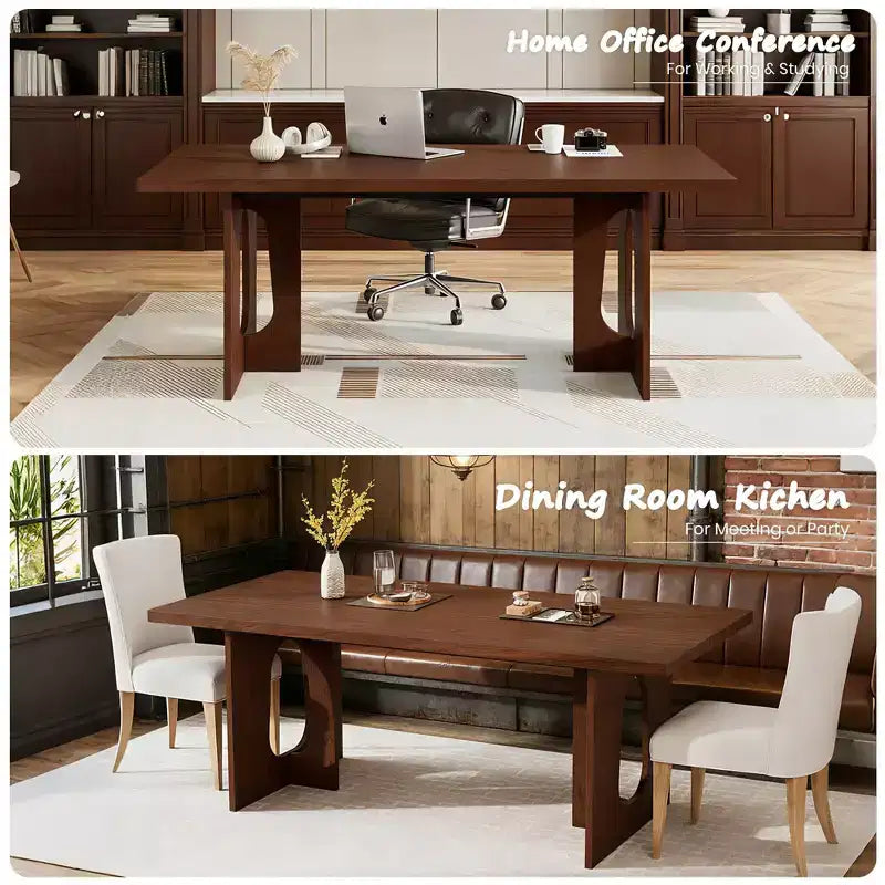 Table de salle à manger, bureau d'ordinateur, bureau moderne, poste de travail en bois