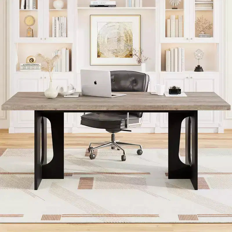 Table de salle à manger, bureau d'ordinateur, bureau moderne, poste de travail en bois