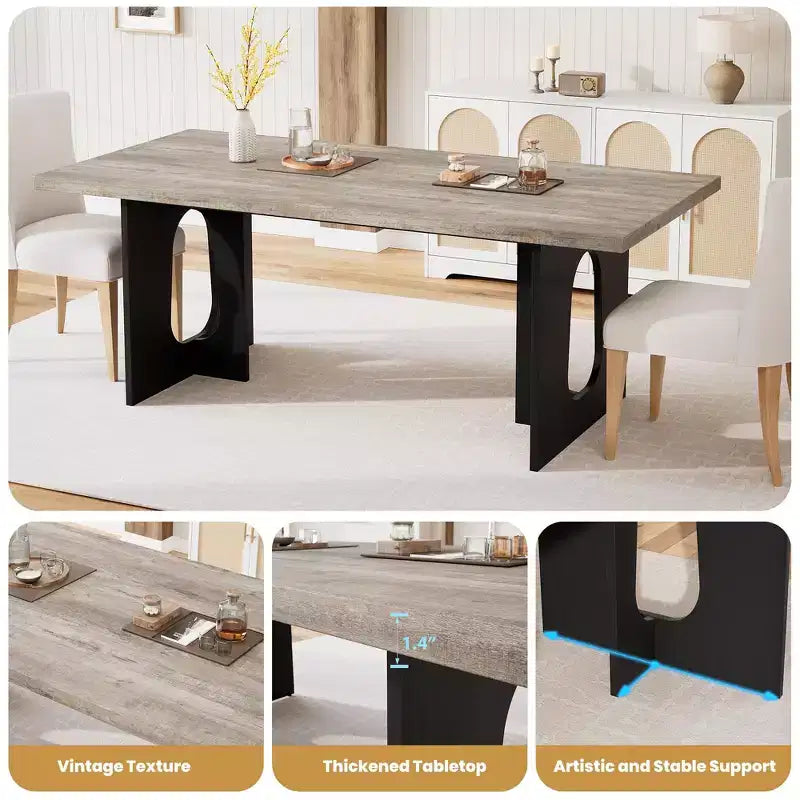 Table de salle à manger, bureau d'ordinateur, bureau moderne, poste de travail en bois