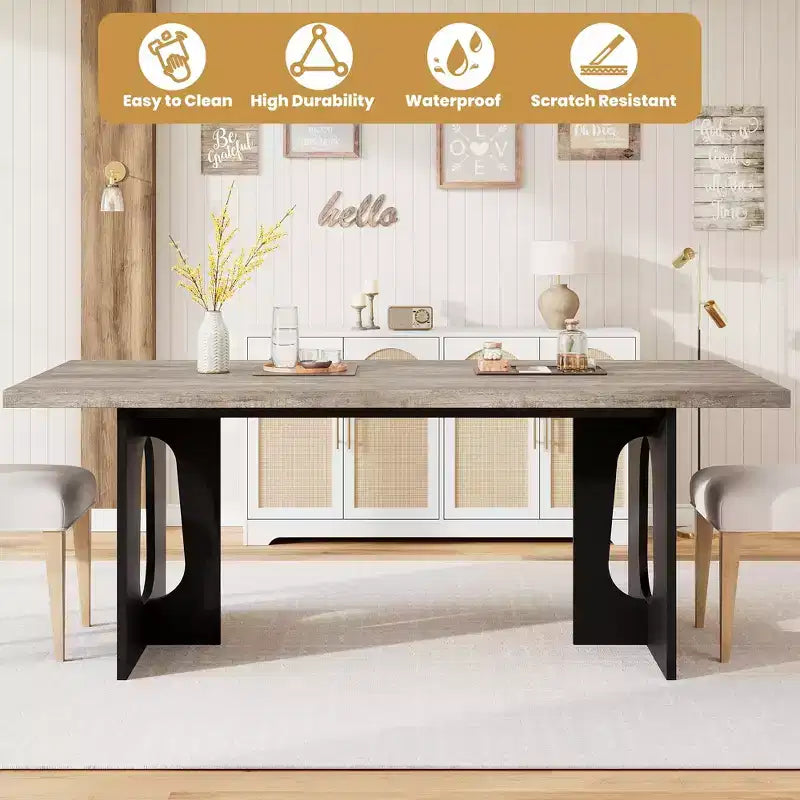 Table de salle à manger, bureau d'ordinateur, bureau moderne, poste de travail en bois