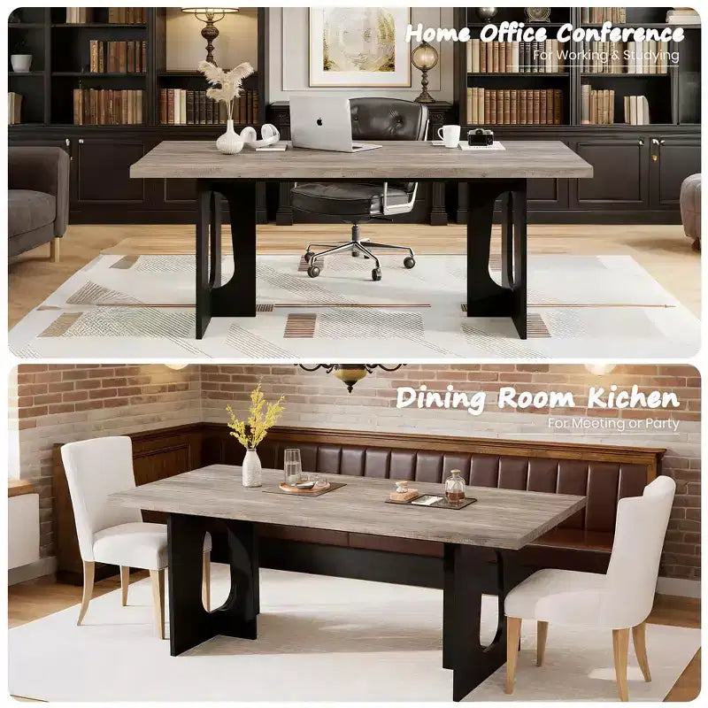 Table de salle à manger, bureau d'ordinateur, bureau moderne, poste de travail en bois