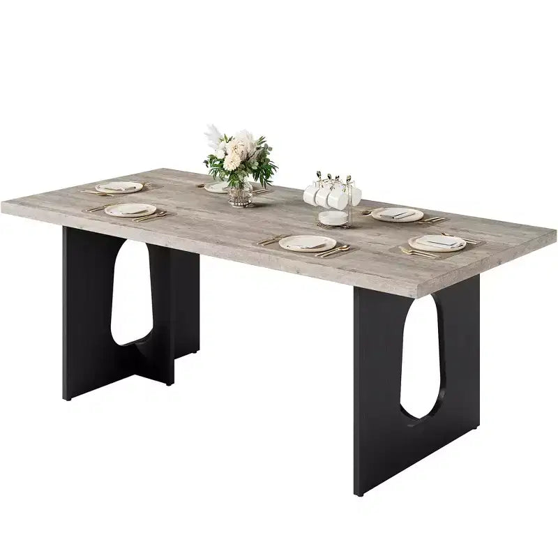 Table de salle à manger, bureau d'ordinateur, bureau moderne, poste de travail en bois