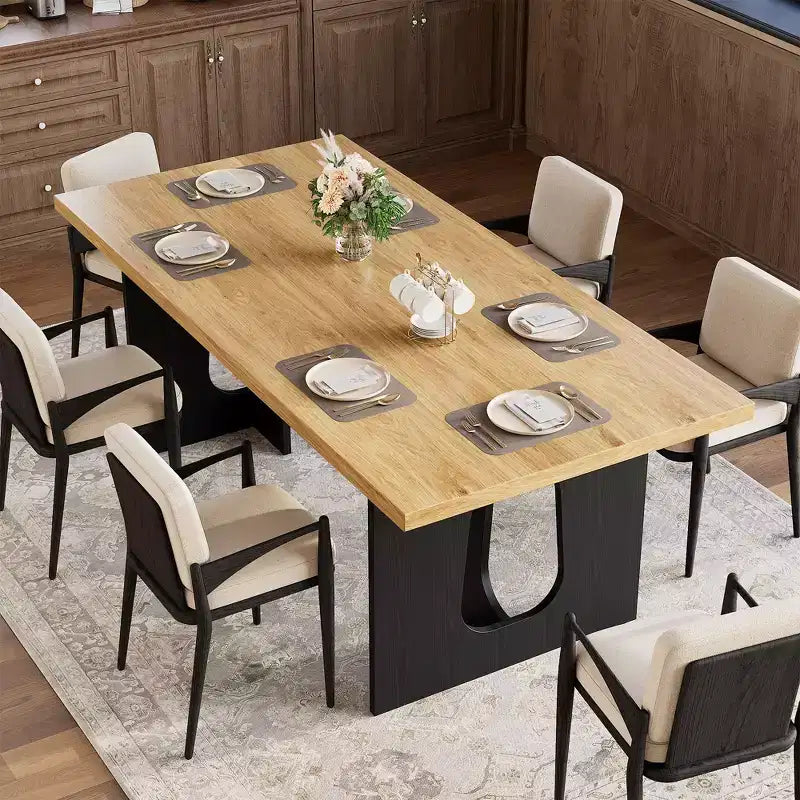 Table de salle à manger, bureau d'ordinateur, bureau moderne, poste de travail en bois