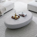 Modern Fiberglass Coffee Table with Matte Rocks Design, Irregular Accent Center Table for Living Room, Office, or Small Spaces-Panipeachy