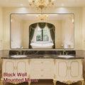 SUMERAIN Black Vanity Mirror, Vertically Full Length Mirror with Tempered Glass, Easy Install