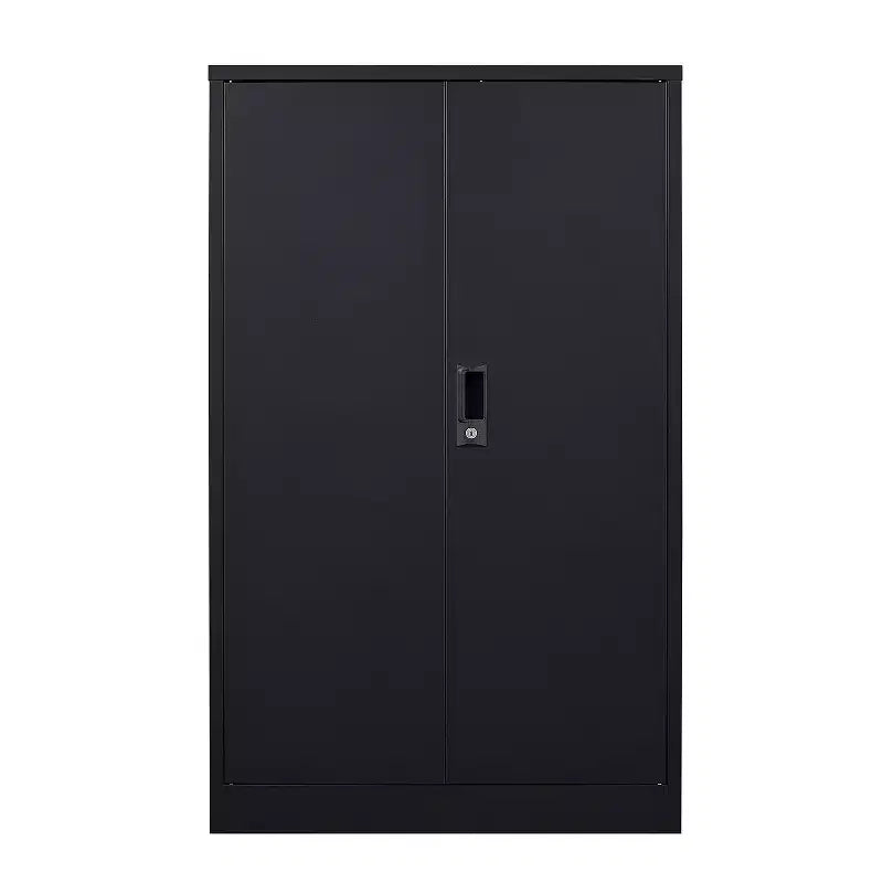 VIYET 41.97H Metal Folding Storage Cabinet, Filing Cabinet w/ Locking Doors &amp; Adjustable Shelf, Black