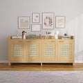 Meuble TV pour télévision de 65 pouces, meuble de divertissement en bois avec armoire de rangement à porte vitrée