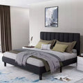 Okak Full/Queen Elegant Velvet Platform Bed Frame with Adjustable Upholstered Headboard for Primary Bedroom,No Box Spring Needed