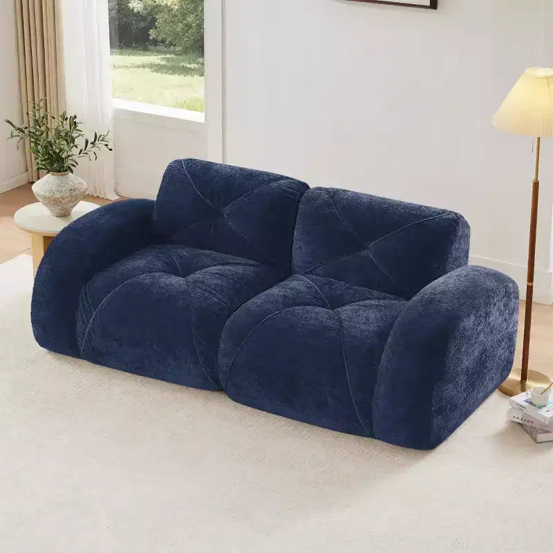 Canapé sectionnel moderne Cloud, petit canapé 2 places en velours doux