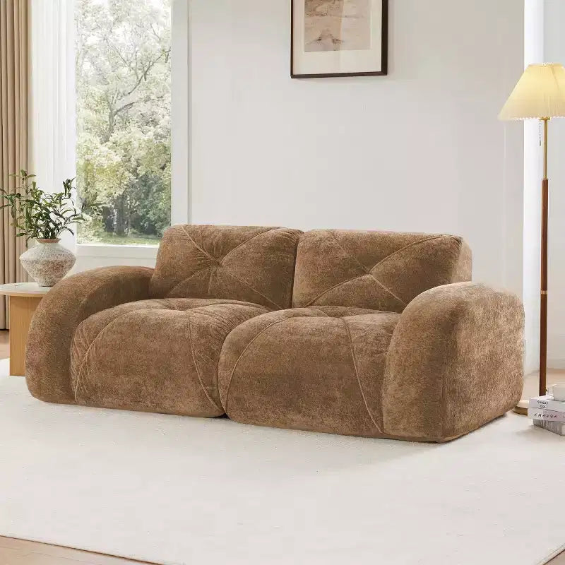 Canapé sectionnel moderne Cloud, petit canapé 2 places en velours doux