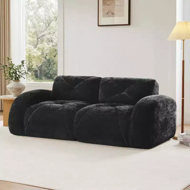 Canapé sectionnel moderne Cloud, petit canapé 2 places en velours doux