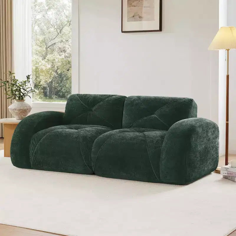 Canapé sectionnel moderne Cloud, petit canapé 2 places en velours doux