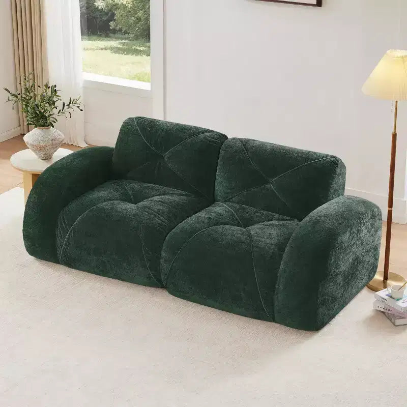 Canapé sectionnel moderne Cloud, petit canapé 2 places en velours doux
