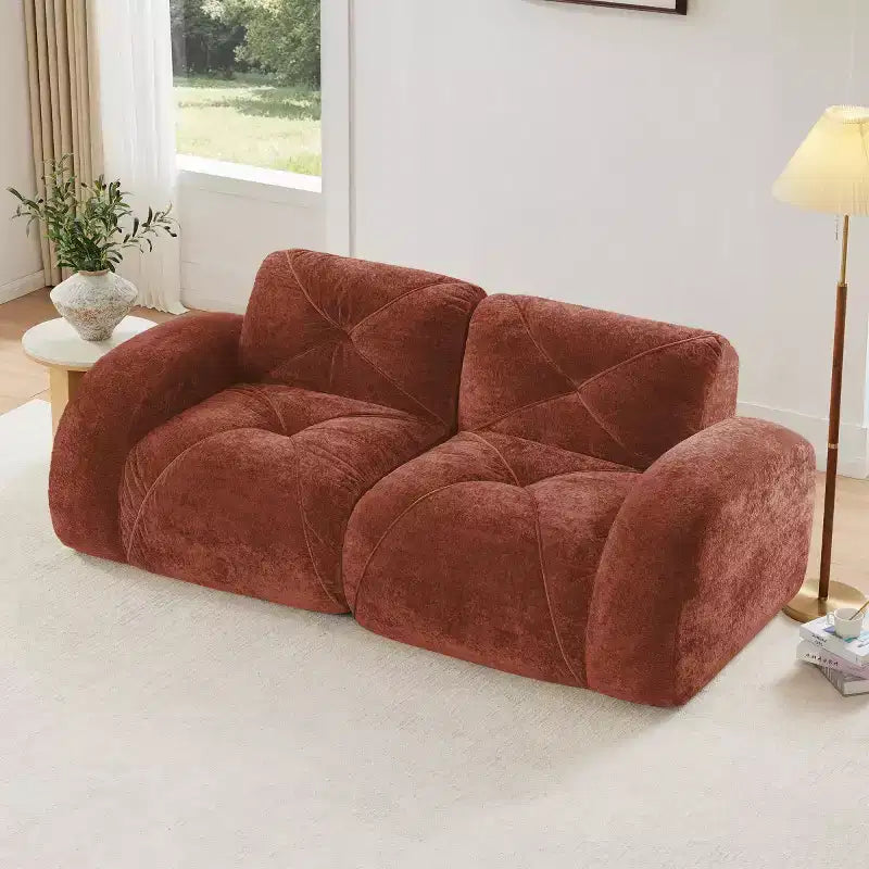 Canapé sectionnel moderne Cloud, petit canapé 2 places en velours doux