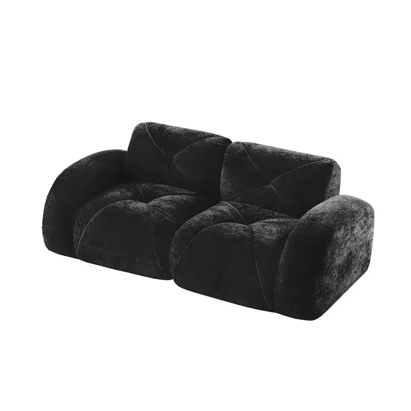 Canapé sectionnel moderne Cloud, petit canapé 2 places en velours doux