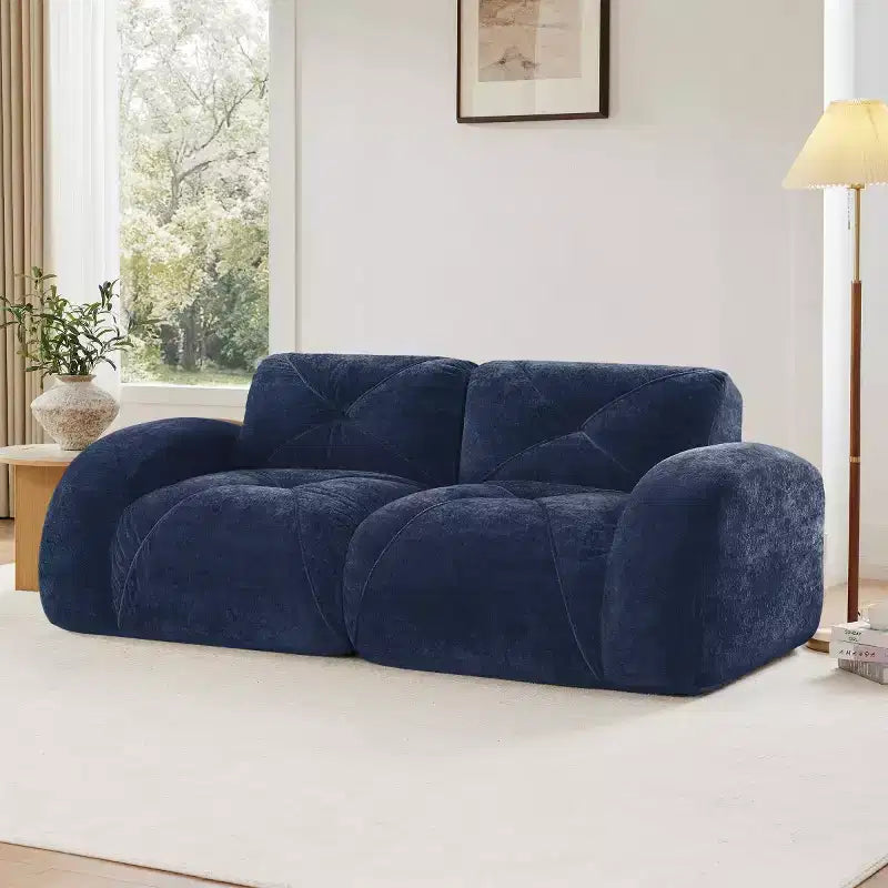 Canapé sectionnel moderne Cloud, petit canapé 2 places en velours doux
