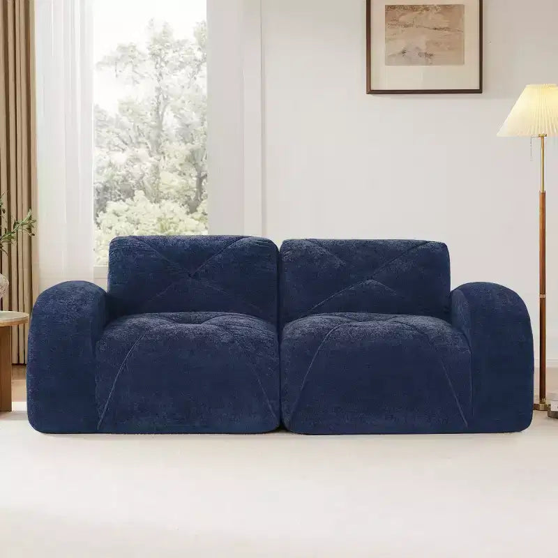 Canapé sectionnel moderne Cloud, petit canapé 2 places en velours doux