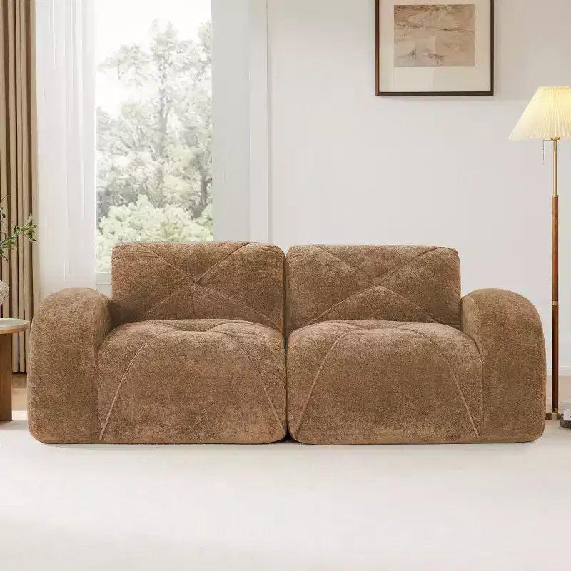 Canapé sectionnel moderne Cloud, petit canapé 2 places en velours doux