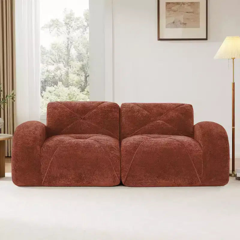Canapé sectionnel moderne Cloud, petit canapé 2 places en velours doux