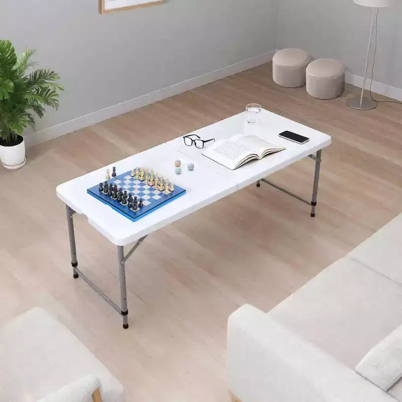 Table pliante robuste réglable en hauteur, table utilitaire portable