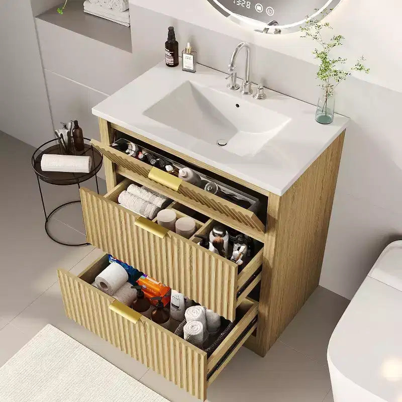Meuble-lavabo de salle de bain avec évier, meuble-lavabo de salle de bain vintage avec portes et tiroirs