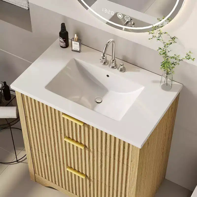 Meuble-lavabo de salle de bain avec évier, meuble-lavabo de salle de bain vintage avec portes et tiroirs