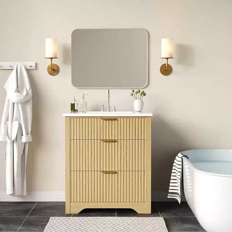 Meuble-lavabo de salle de bain avec évier, meuble-lavabo de salle de bain vintage avec portes et tiroirs
