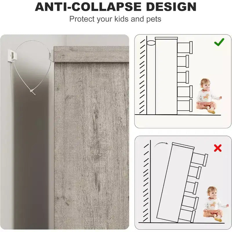 Commode à 5 tiroirs pour chambre, noire, avec poignées intégrées