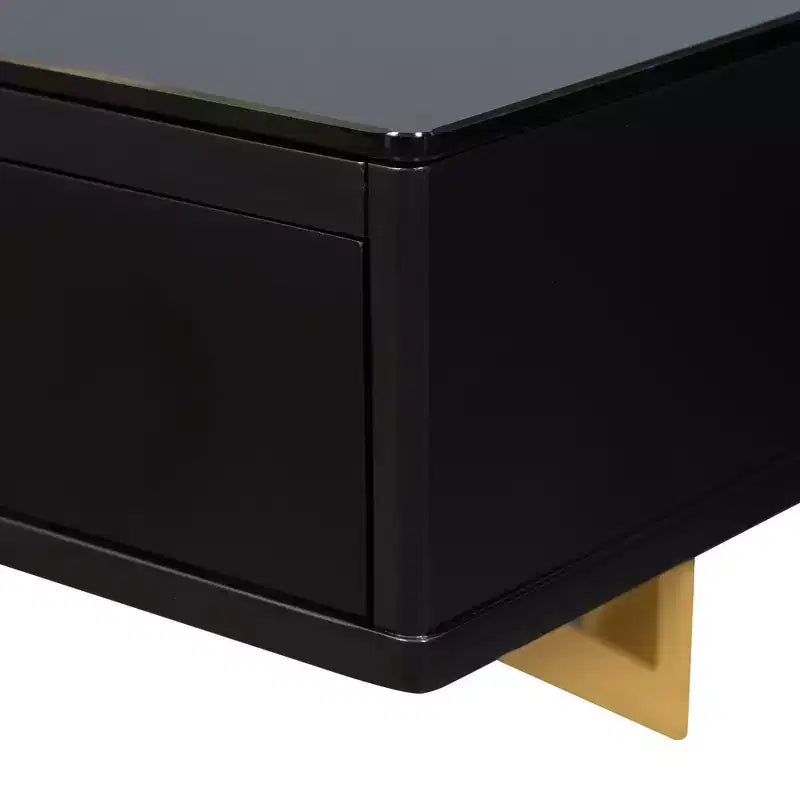 Table de toilette flottante murale moderne en bois, avec 3 tiroirs et finition verre
