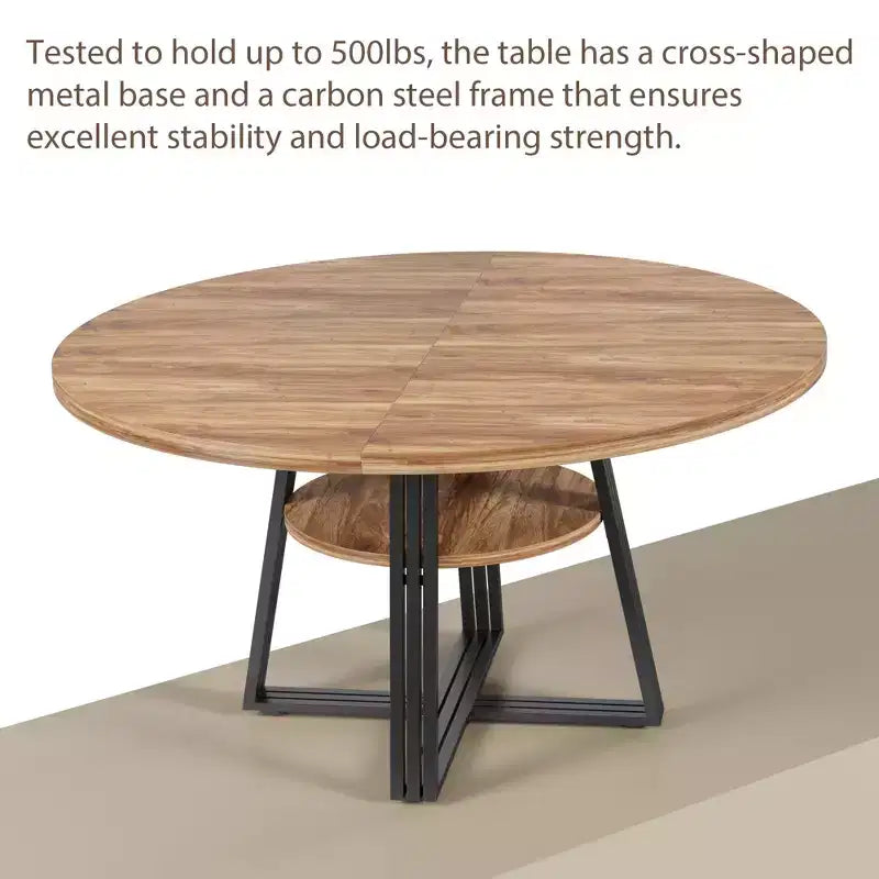 Table à manger ronde de 47'' pour 4 personnes, table de salle à manger de cuisine circulaire sur pied