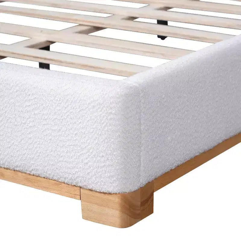 Cadre de lit plateforme Queen/King, lit rembourré moderne de style Mid-Century