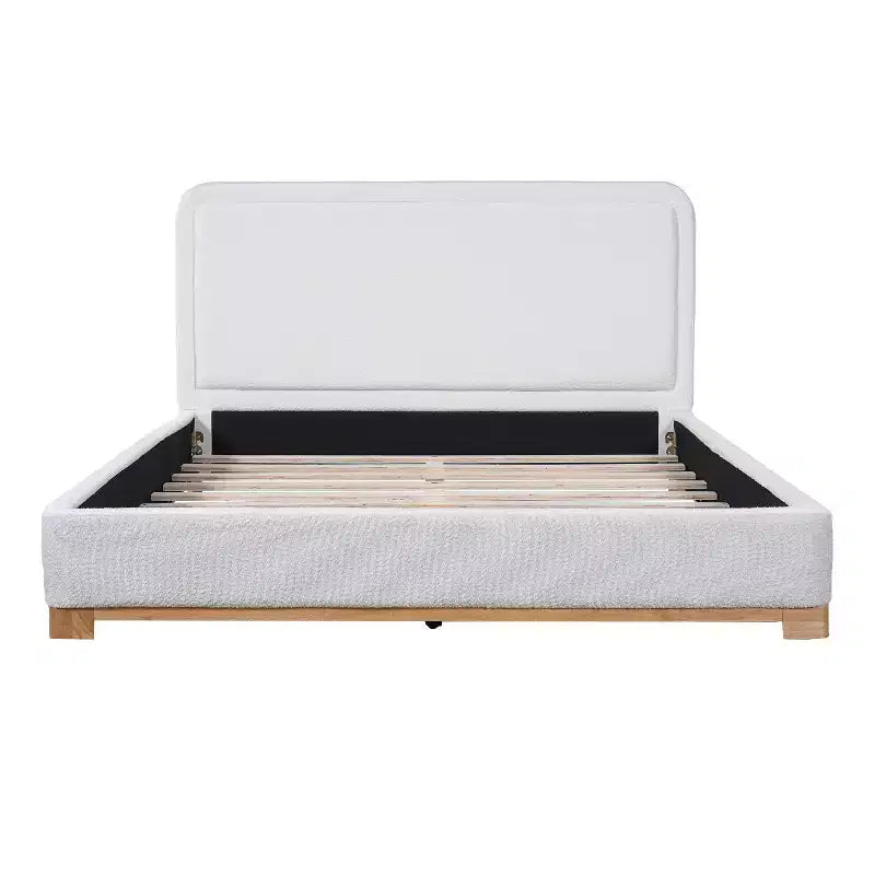 Cadre de lit plateforme Queen/King, lit rembourré moderne de style Mid-Century
