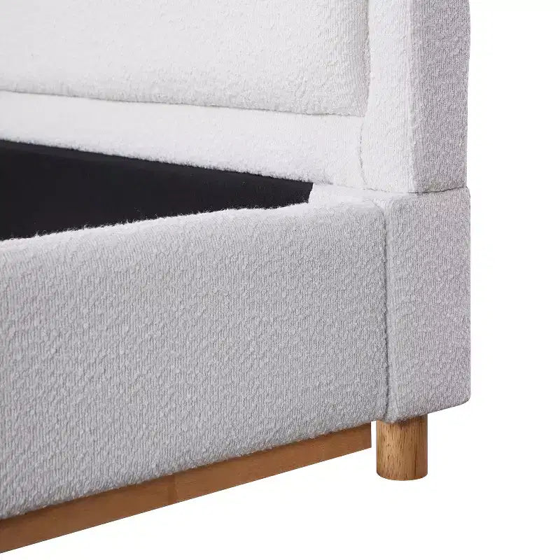 Cadre de lit plateforme Queen/King, lit rembourré moderne de style Mid-Century