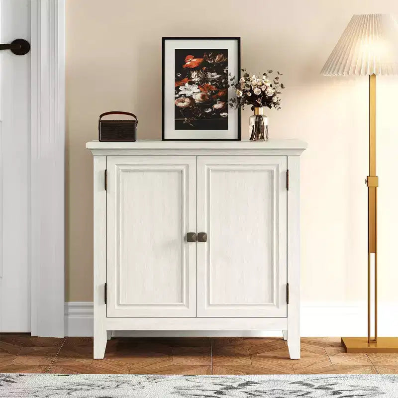 Kitchen Sideboard Cabinet with Doors, Adjustable Shelves, White